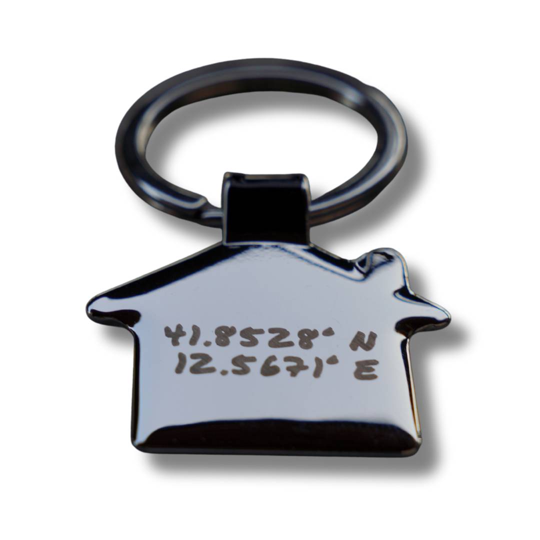 Gepersonaliseerde Glanzende Huis Sleutelhanger
