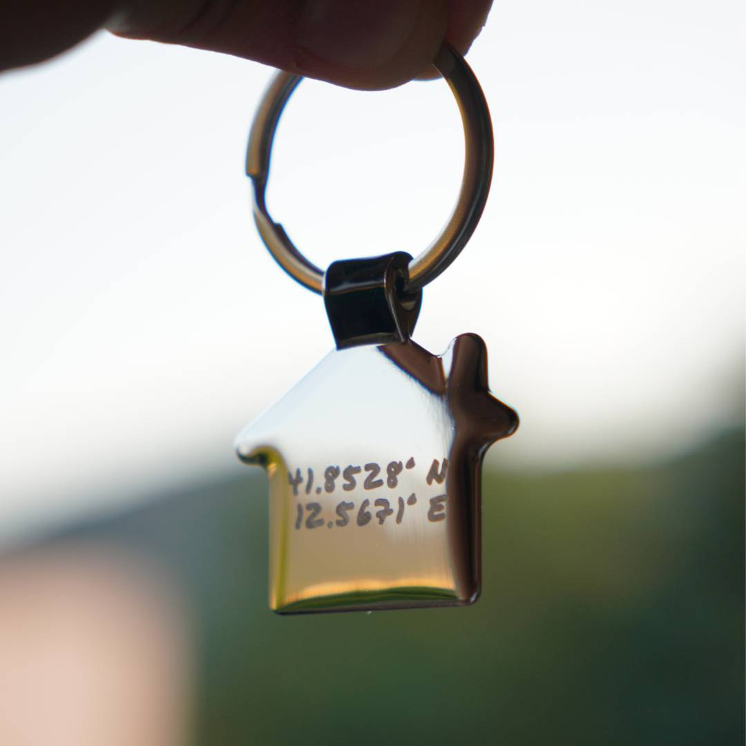 Gepersonaliseerde Glanzende Huis Sleutelhanger