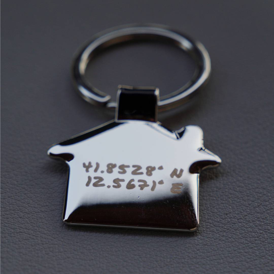 Gepersonaliseerde Glanzende Huis Sleutelhanger