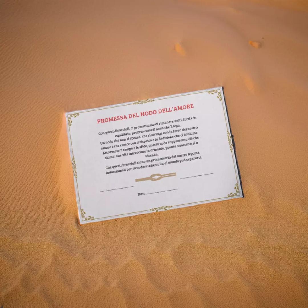 Coppia di 2 Bracciali Nodo dell'Amore - Confezione Regalo con Certificato di Promessa