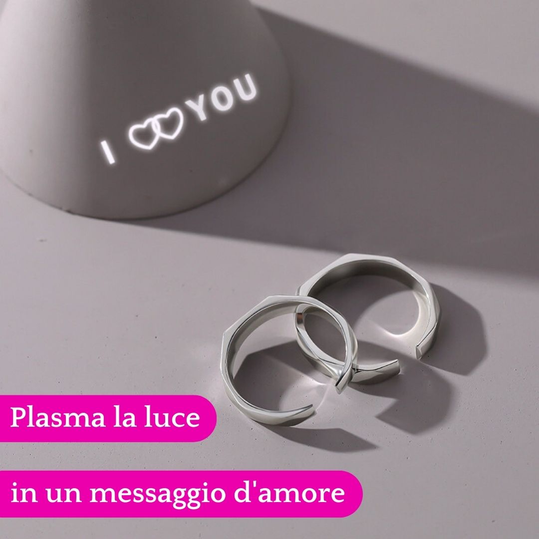 "I ❤️ YOU" Anelli di Coppia con Proiezione