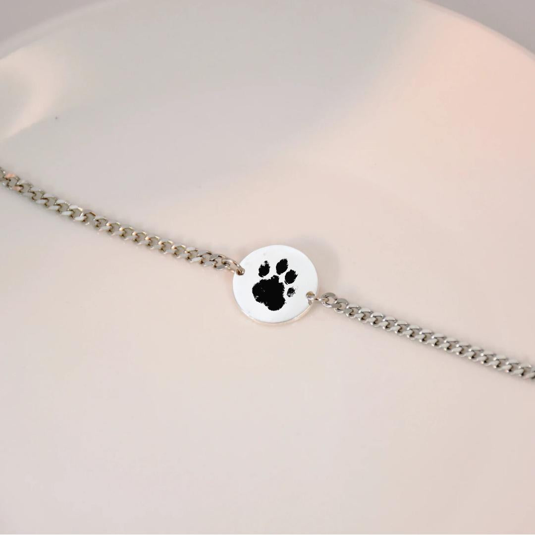 Bracciale Personalizzato con Impronta Zampa Animale Incisa