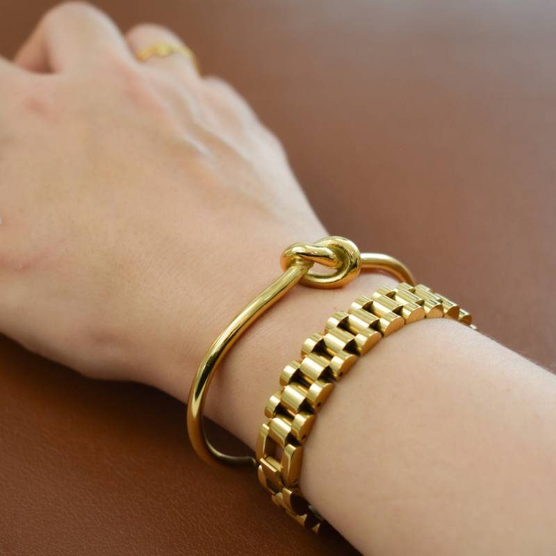 Bracciale Rigido Regolabile Con Nodo