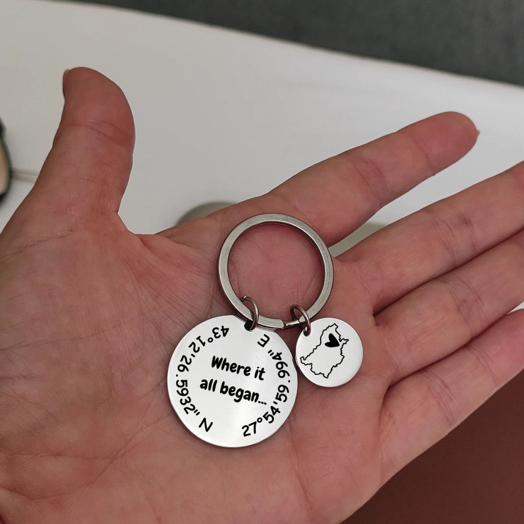 Porta-Chaves Redondo com Foto de Animal Gravada