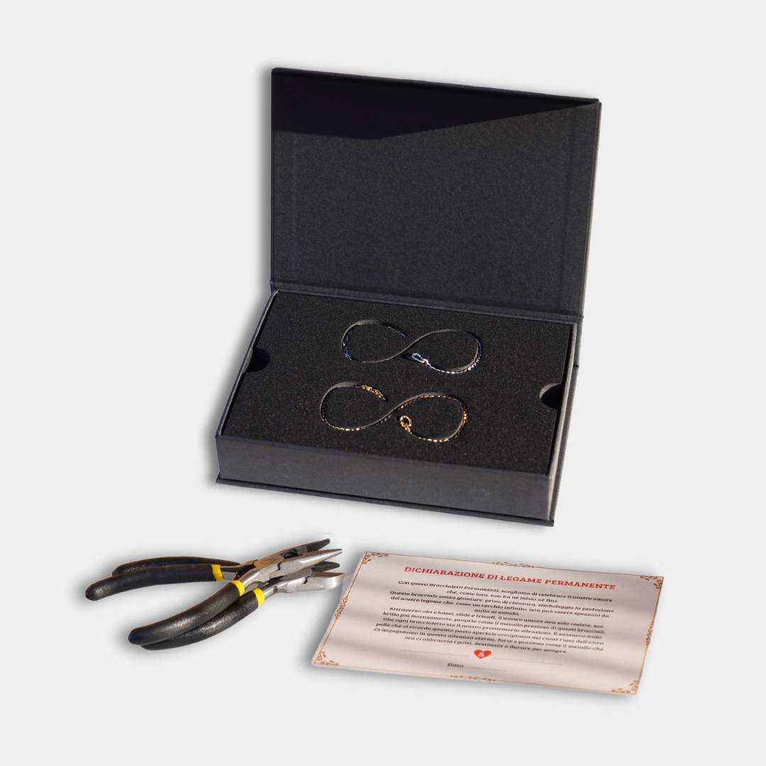 Bracciali Permanenti "Per Sempre" Kit Completo per Coppie e Amici