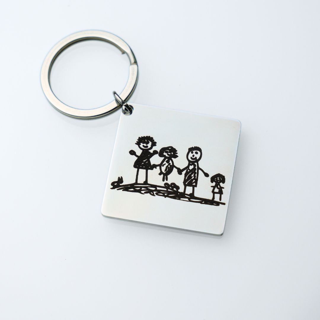Portachiavi Personalizzato con Disegno Bambino inciso