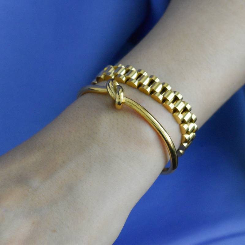 Bracciale Rigido Regolabile Con Nodo