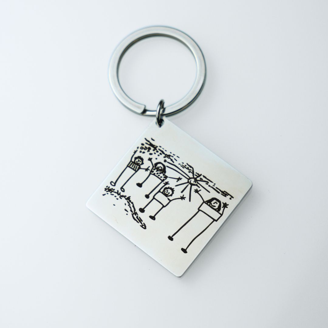 Portachiavi Personalizzato con Disegno Bambino inciso