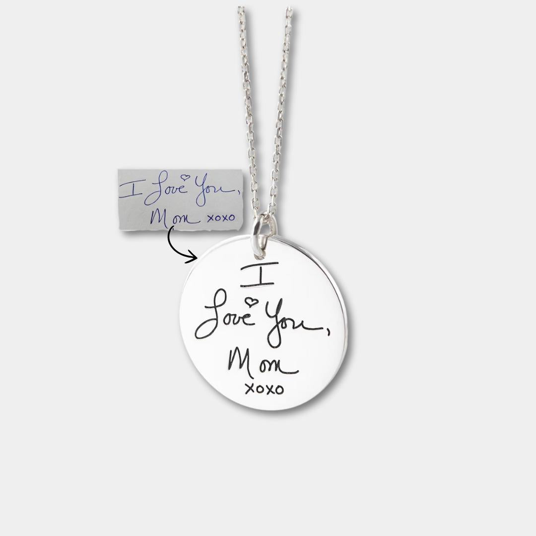 Colar personalizado com gravura dedicatória manuscrita