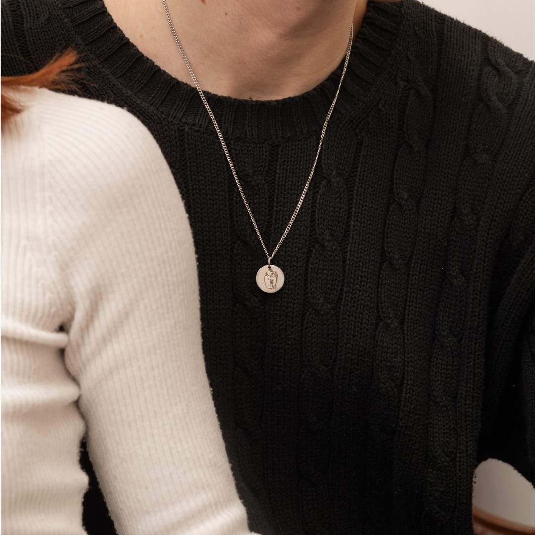 Personalisierte Halskette mit eingraviertem Foto