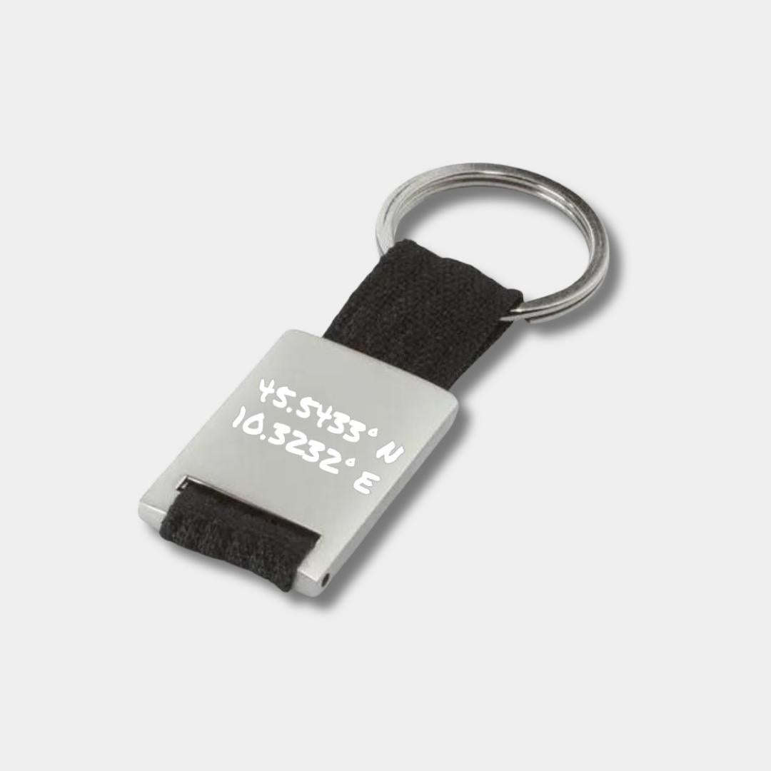 Portachiavi Rettangolare Satinato Acciaio con Incisione