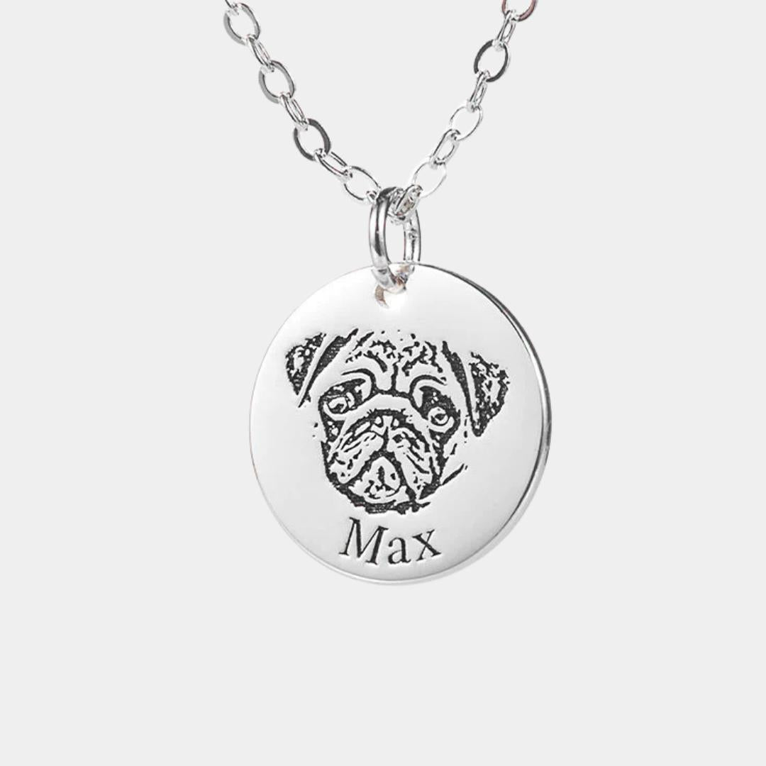 Collana Pet con Muso Animale Inciso