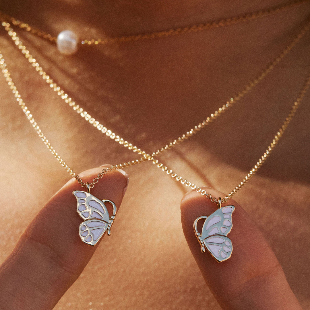 2 Butterfly Necklaces 