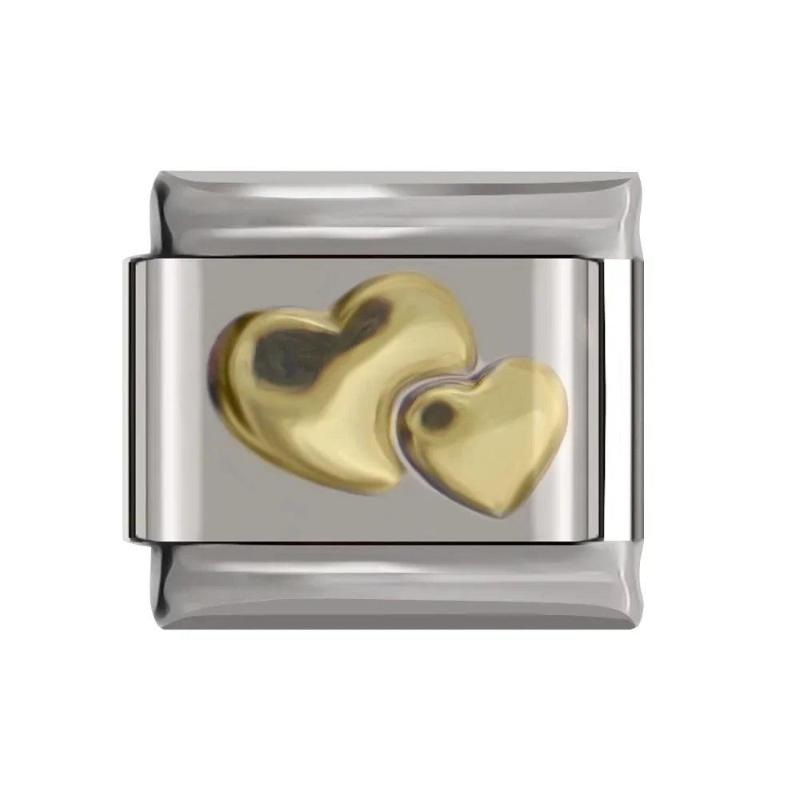 Charm - Cuore doppio, in oro