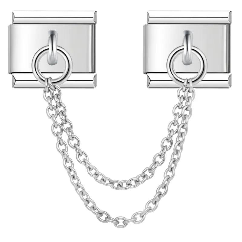 Charm - Ciondoli doppi intrecciati, argento