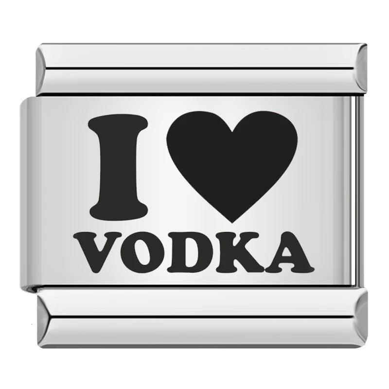 Charm - Amo la vodka, in nero, su argento