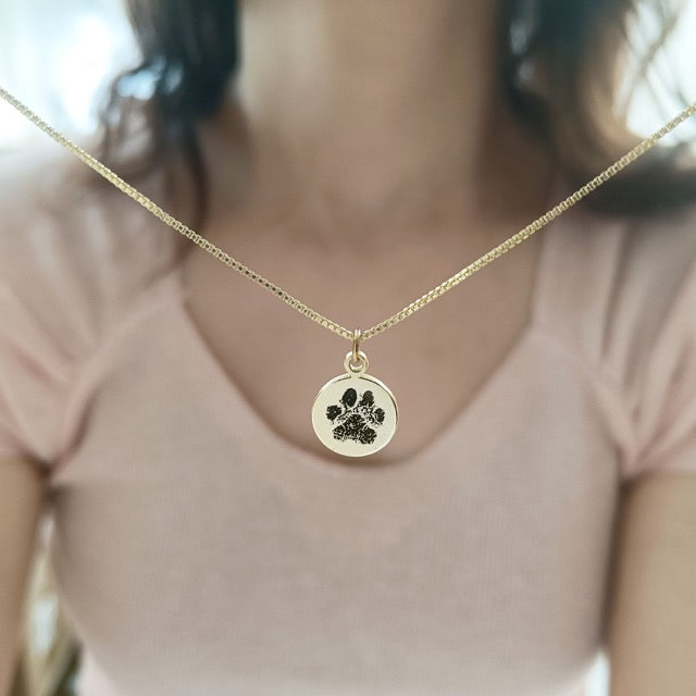 Collana Personalizzata con Impronta Zampa Animale Incisa